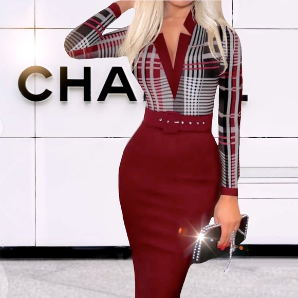 NWT, Lavishly Paris Belted Designer Dress. - Picture 3 of 16